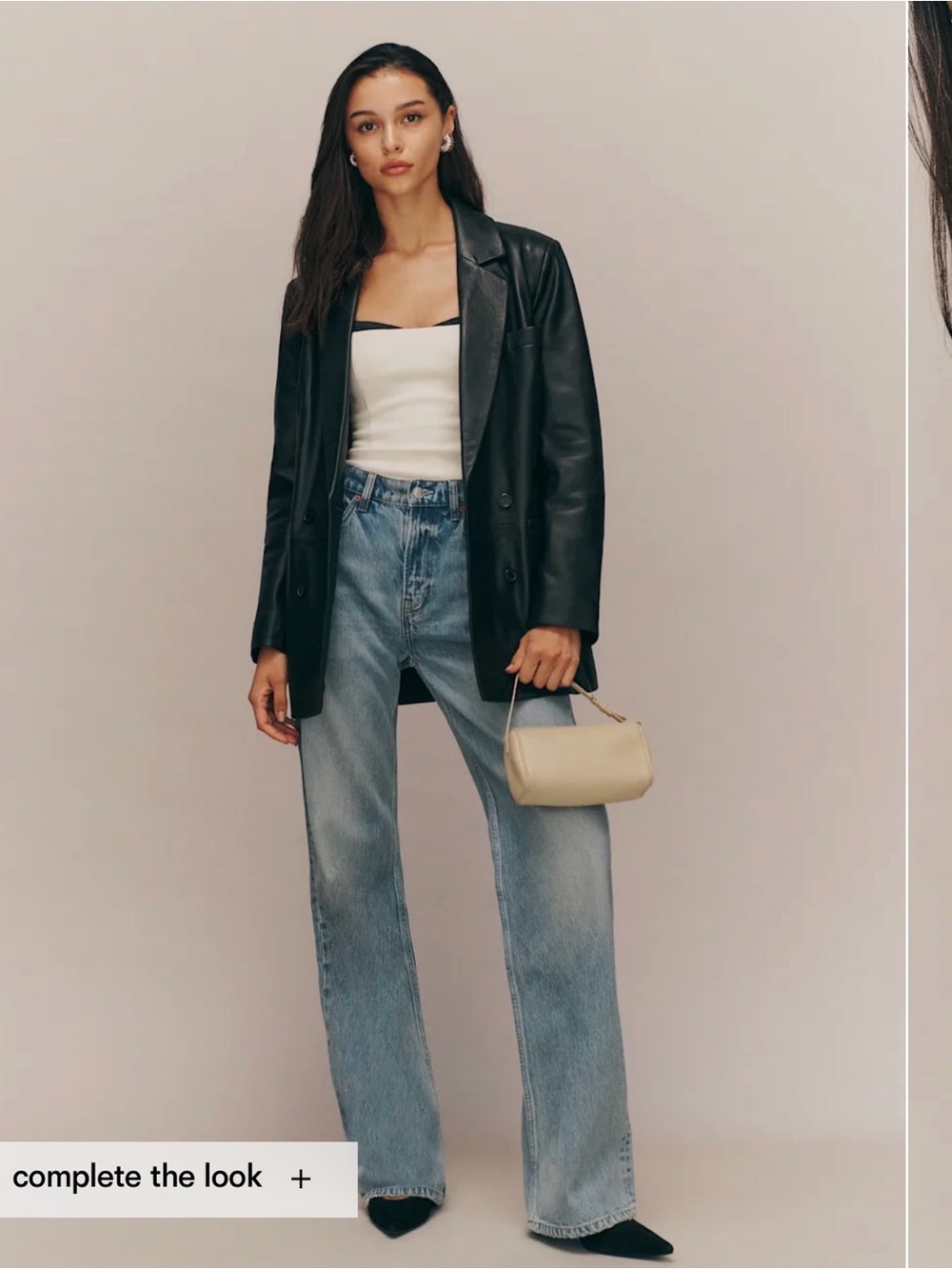 Reformation Veda Dalia Relaxed Leather Blazer